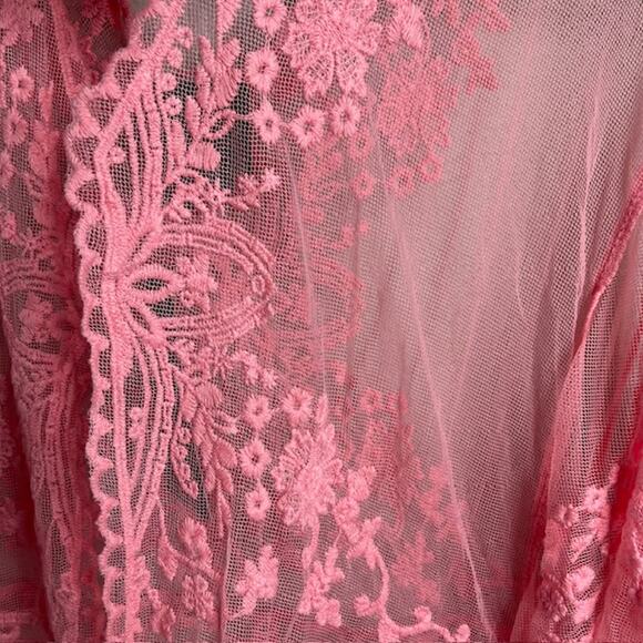 Liv Los Angeles New Peach Lace Swimsuit Cover Size Medium - Picture 5 of 15